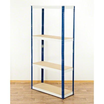 Regał Helios 180x90x35 cm 4 półki/400kg Czarno-Niebieski