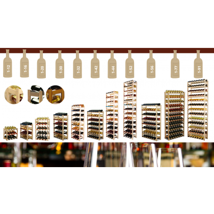Drewniany regał na wino RW-1 /16 butelek/ Brązowy
