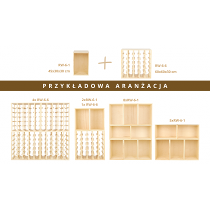 Modułowy stojak na wino RW-6 – Brązowe Drewno