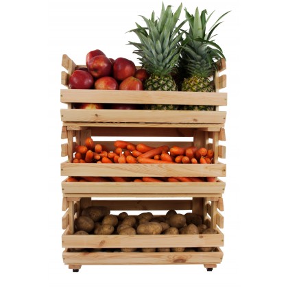 Skrzynki na warzywa na kółkach RAWA /szer.57cm - Naturalne