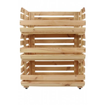 Skrzynki na warzywa na kółkach RAWA /szer.57cm - Naturalne