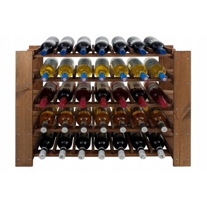 Stojak na wino RW-5-1 regał półka olejowany Brąz