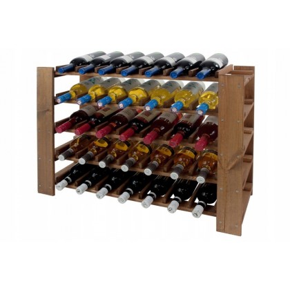 Stojak na wino RW-5-1 regał półka olejowany Brąz