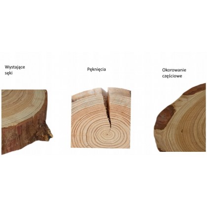 PLASTER DREWNA BUK DŁ 50-55 CM TACA OZDOBNA