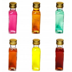 Butelka kwadratowa 100ml z nakrętką złotą / 6 szt