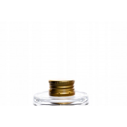 Butelka kwadratowa 100ml z nakrętką złotą / 6 szt