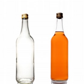 Butelka na alkohol 700 ml złota nakrętka / 6 sztuk