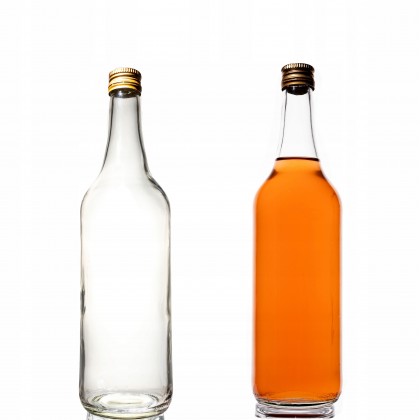 Butelka na alkohol 700 ml złota nakrętka / 6 sztuk