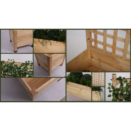 Drewniana donica RD-DNC /34x80x40cm/ Naturalna