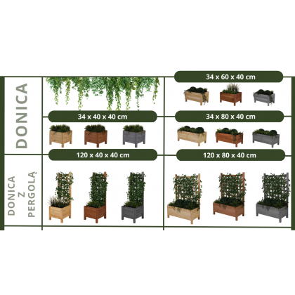 Drewniana donica RD-DNC /34x80x40cm/ Naturalna
