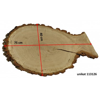 DĘBOWY BLAT NA STÓŁ PLASTER DREWNA 75 cm nr 113126