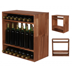 Modułowy stojak na Wino RW61(2 Półki Pełne) Brązowy