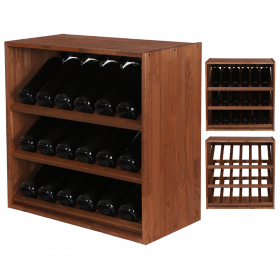 Modułowy stojak na Wino RW61(3 Ukośne Leżnie) Brązowy