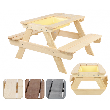 Stół piknikowy z pojemnikiem SPD/80cm - Naturalny