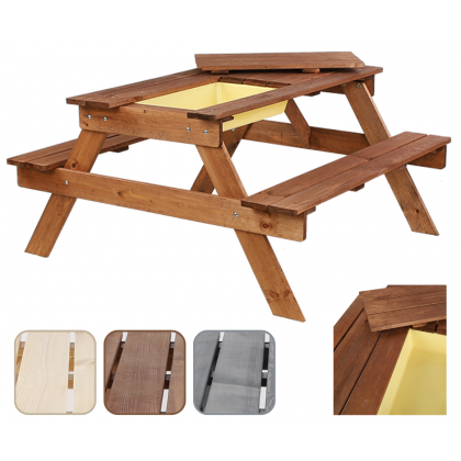 Stół piknikowy z pojemnikiem SPD/80cm - Brązowy