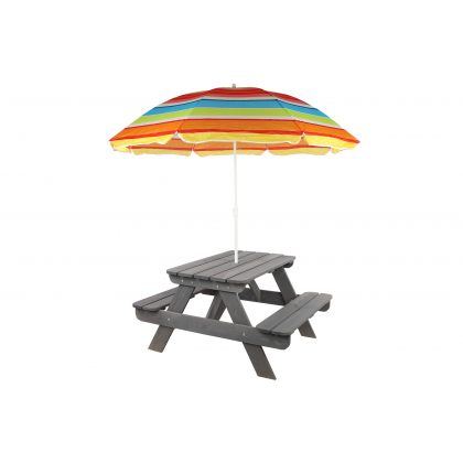 Stół piknikowy z otworem na parasol SPD/80cm - Szary