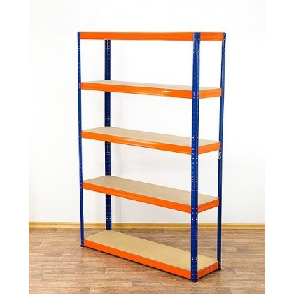 Regał Helios 180x120x30 cm 5 półek/400kg Czarno-Niebieski