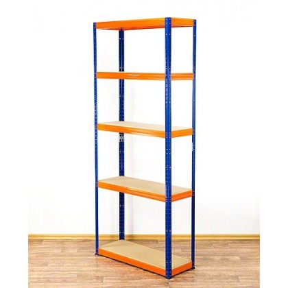 Regał Helios 196x90x30 cm 5 półek/400kg Czarno-Biały