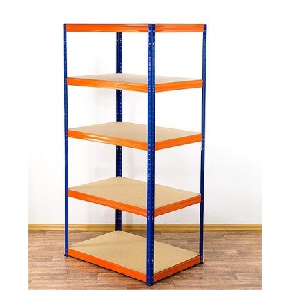 Regał Helios 180x90x50 cm 5 półek/175kg Czarno-Pomarańczowy