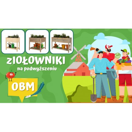 Drewniany kwietnik z półką OBM / 118x40 cm / Brąz