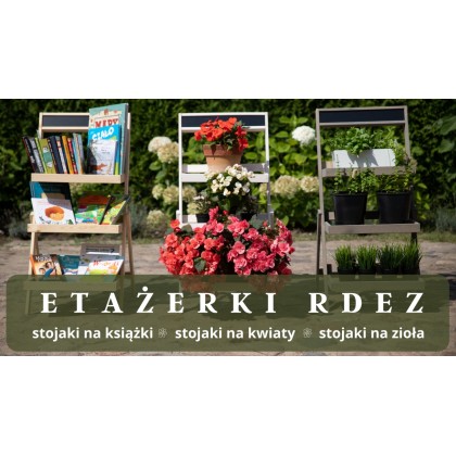 KWIETNIK ETAŻERKA DRABINKA STOJAK NA KWIATY RDEZ