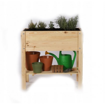 Drewniany ziołownik z półką Z12 / 80x37 cm / Natur