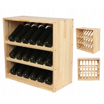 Modułowy stojak na Wino RW61(3 Ukośne Leżnie) Nat