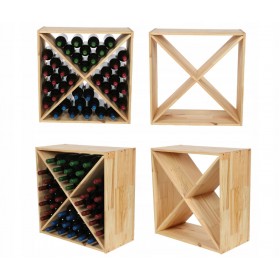 Modułowy stojak na Wino RW61(Półki X1) Naturalny