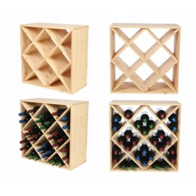 Modułowy stojak na Wino RW61(Półki X4) Naturalny