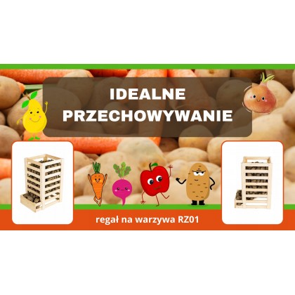 Drewniany regał na warzywa RZ01 - Brązowy