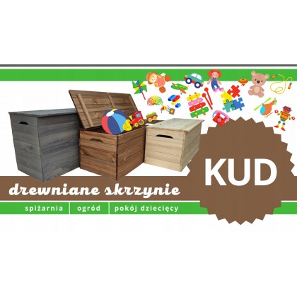 Skrzynia Sosnowa/ Kufer KUD Rozmiar L - 190L/ Brąz