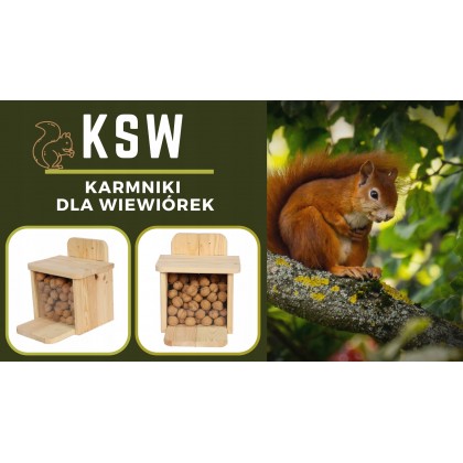 Drewniany karmnik dla wiewiórek - Brązowy