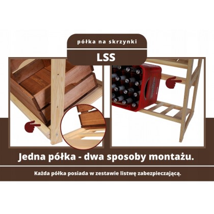 Półka na butelki wino do regału LSR 1 szt Natur