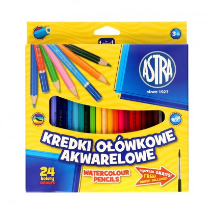 Kredki akwarelowe 24 kolory Astra