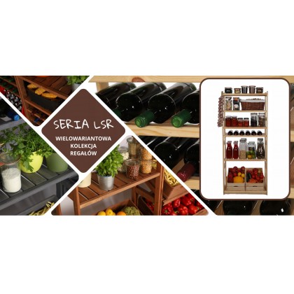 Regał na butelki wino LSR 10 półek Naturalny