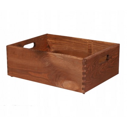 Drewniana Skrzynka S-07 13,5x40x30 cm Brązowa