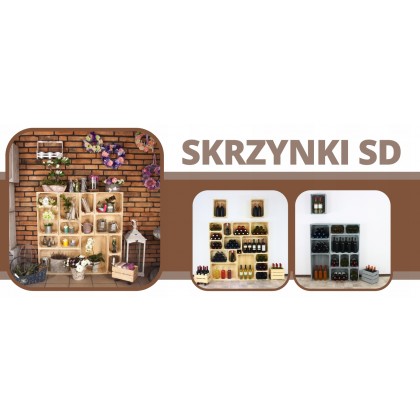 Drewniana Skrzynia 22x60x40 cm SD - Brązowa
