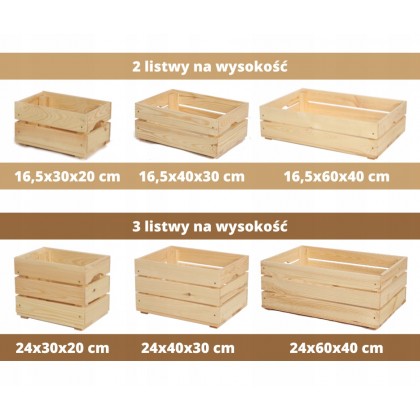 Drewniana Skrzynia 22x60x40 cm SD - Brązowa