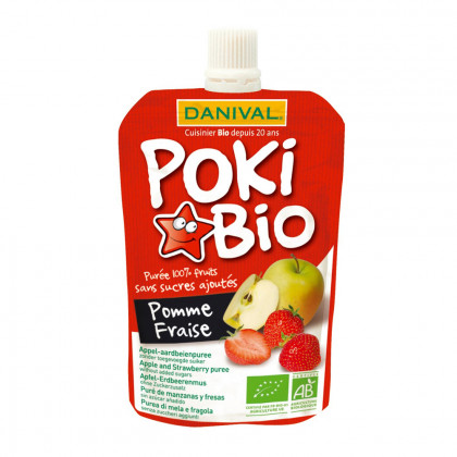 Poki Bio przecier jabłkowo truskawkowy 100% owoców bez dodatku