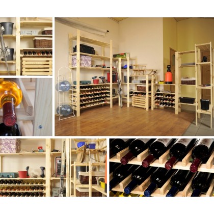 Regał na wino półki na wino seria MAXI 63 butelki