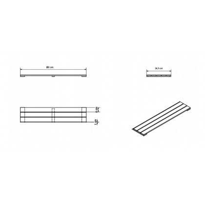 Półka drewniana ażurowa do regału MAXI 80x26,5cm