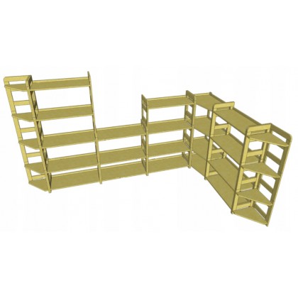 Regał na książki Modułowy BERDO 159,2x80x34,4 5P