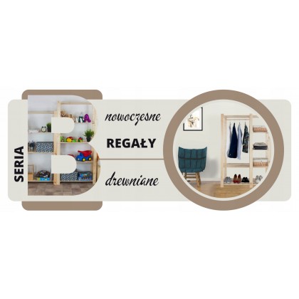 Regał na książki buty drewniany 50X170X38 2p