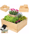 Hochbeet, Kräuterbeet, Gartenbeet, Pflanzbeet, für Garten und Terrasse, Kiefernholz 36x62x62 cm, Farbe: Natur