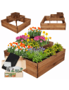 Hochbeet, Kräuterbeet, Gartenbeet, Pflanzbeet, für Garten und Terrasse, Kiefernholz 45x92x92 cm, Farbe: Braun imprägniert