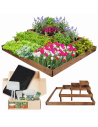 Hochbeet, Kräuterbeet, Gartenbeet, Pflanzbeet, für Garten und Terrasse, Kiefernholz 36x119x119 cm, Farbe: Braun imprägniert