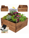 Hochbeet, Kräuterbeet, Gartenbeet, Pflanzbeet, für Garten und Terrasse, Kiefernholz 36x62x62 cm, Farbe: Braun imprägniert