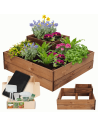 Hochbeet, Kräuterbeet, Gartenbeet, Pflanzbeet, für Garten und Terrasse, Kiefernholz 27x62x62 cm, Farbe: Braun imprägniert