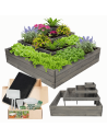 Hochbeet, Kräuterbeet, Gartenbeet, Pflanzbeet, für Garten und Terrasse, Kiefernholz 54x119x119 cm, Farbe: Grau imprägniert