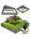 Hochbeet, Kräuterbeet, Gartenbeet, Pflanzbeet, für Garten und Terrasse, Kiefernholz 45x119x119 cm, Farbe: Grau imprägniert